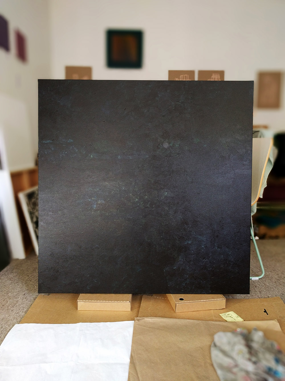 Work in progress - "black" monochrome painting.