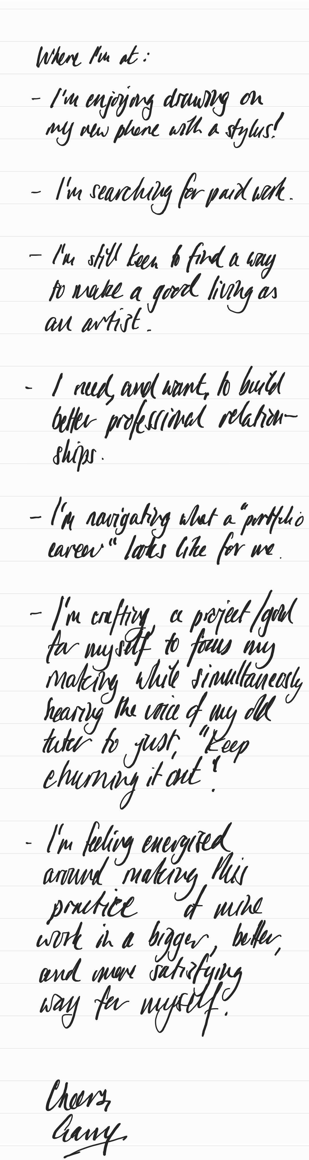 Handwritten notes. I'm enjoying drawing using the stylus on my new phone. 