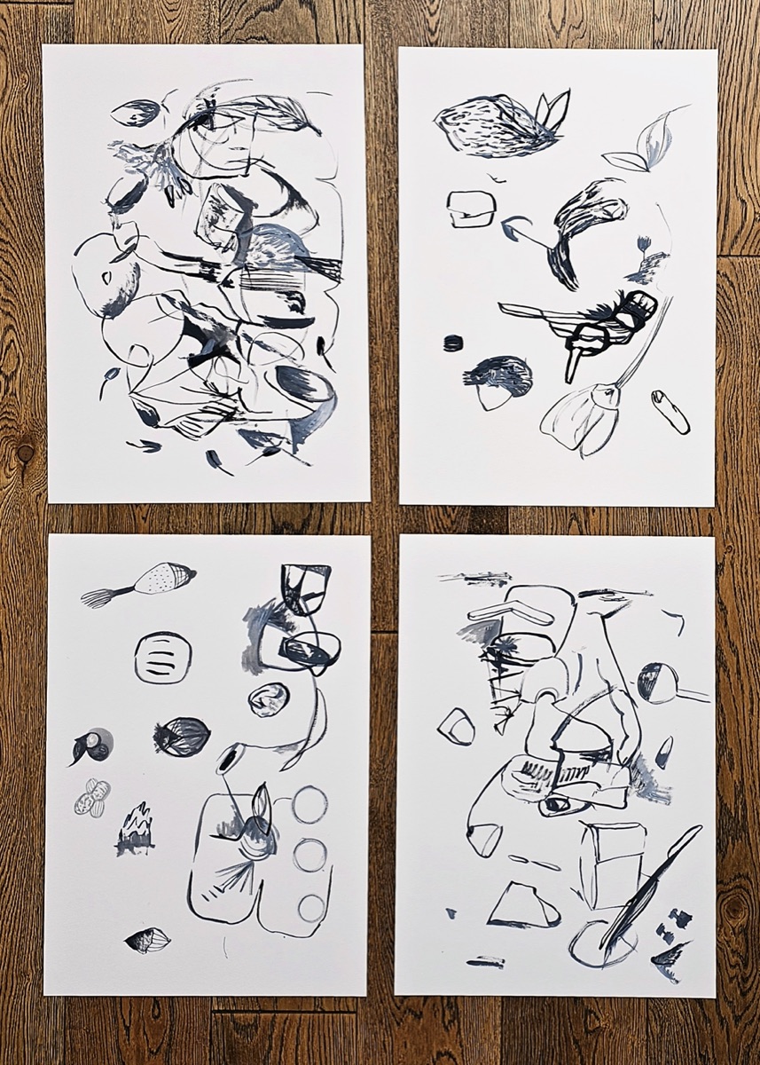Four drawings on paper. 